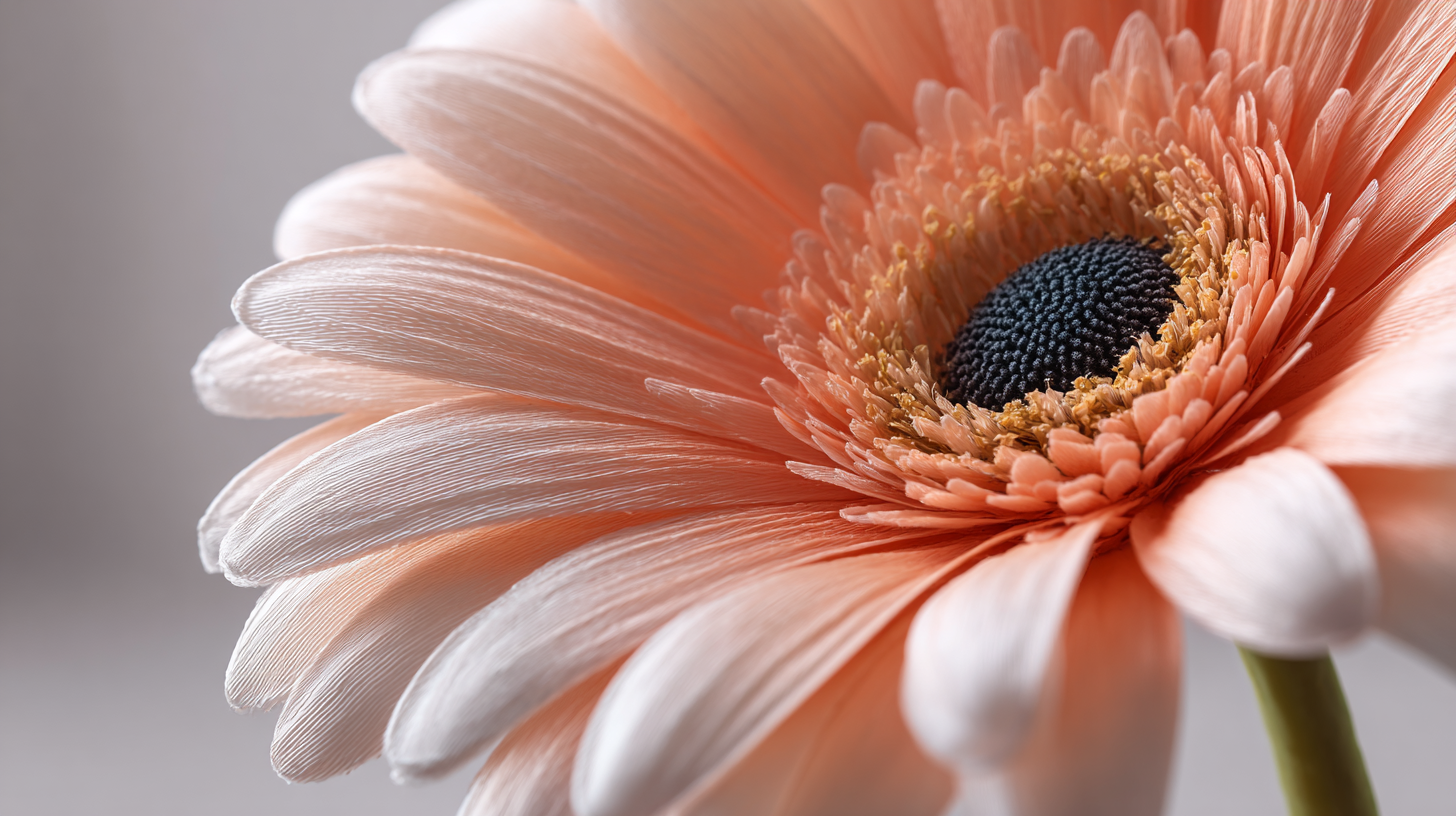 Real touch silk gerbera daisy with lifelike petals and embossed texture